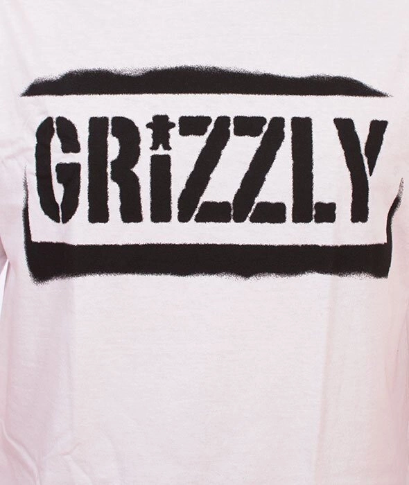 Grizzly-Stencil Stamp T-Shirt White