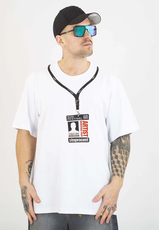 T-shirt Stoprocent Sunfestiwal Badge biały