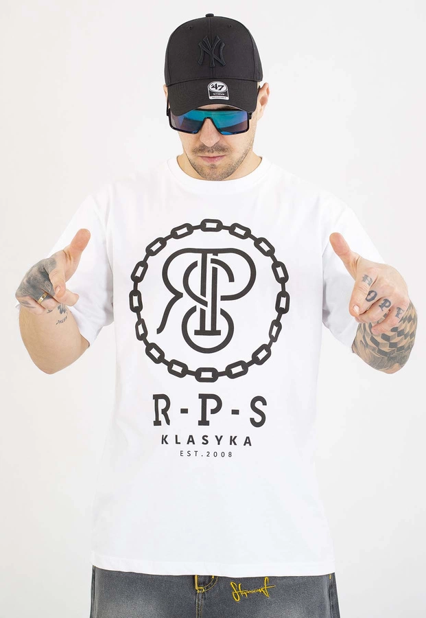 T-shirt RPS Rysiu Peja Solufka Chain biały
