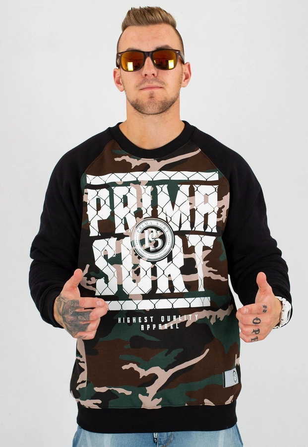 Bluza Prima Sort Cage czarna woodland camo
