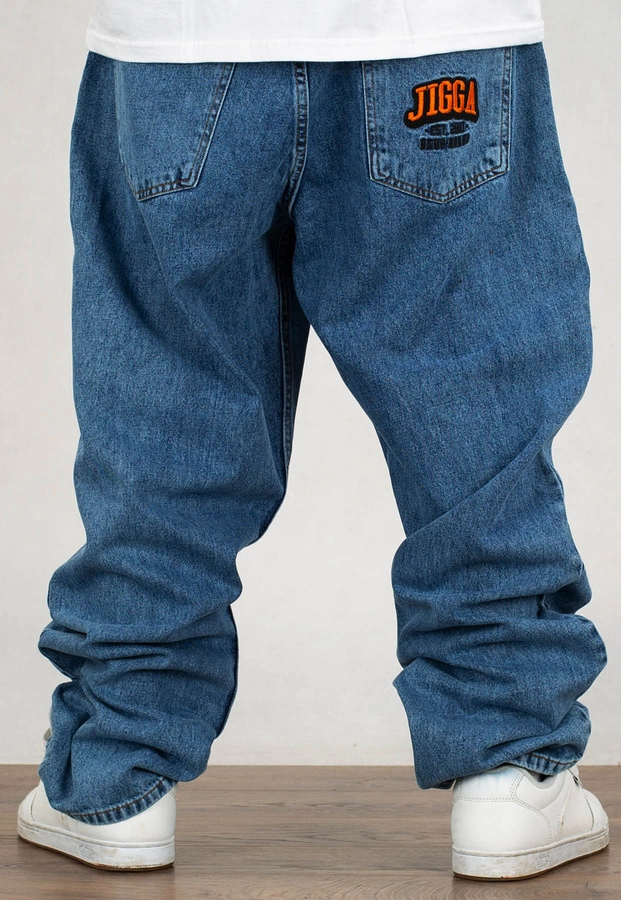 Spodnie Jigga Wear Outline Baggy Jeans blue