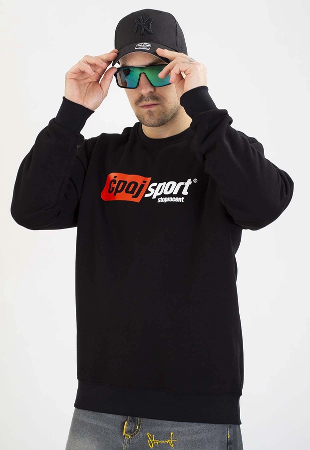 Bluza Stoprocent Bez Kaptura Ćpaj Sport czarna