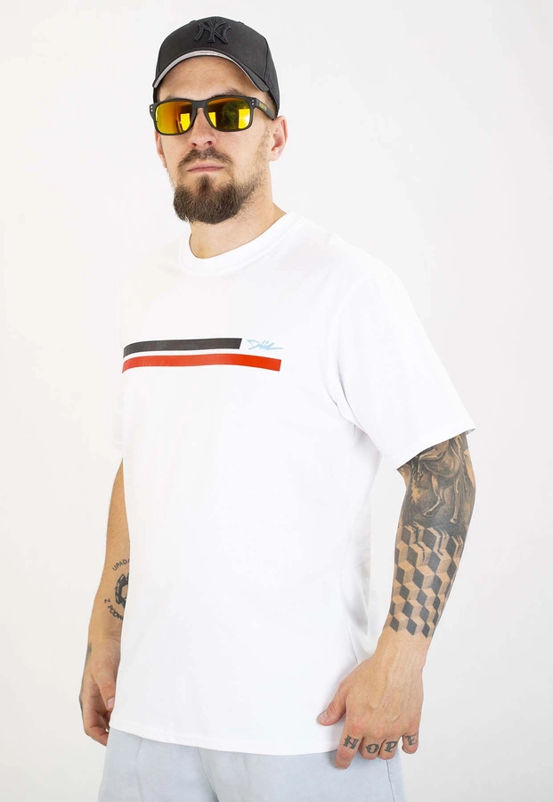T-shirt Diil Line biało czerwony