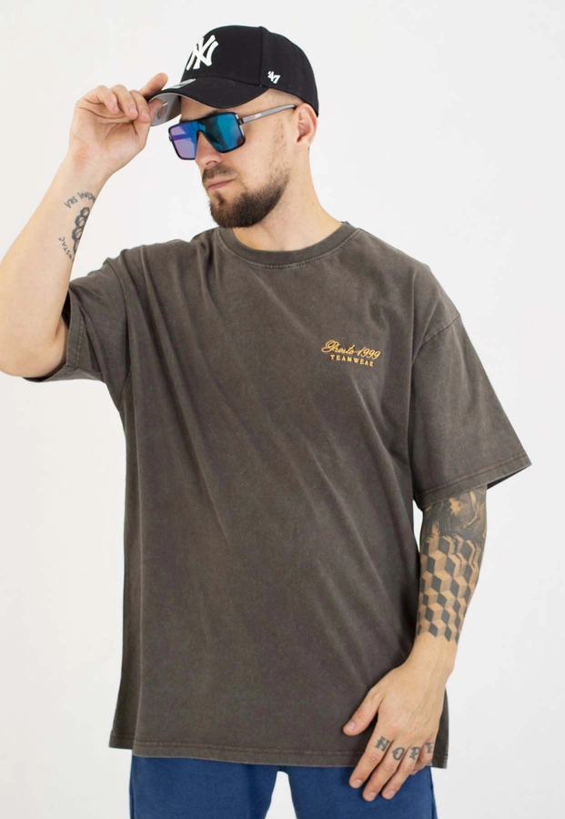 T-shirt Prosto Oversize Athletic sprany brązowy