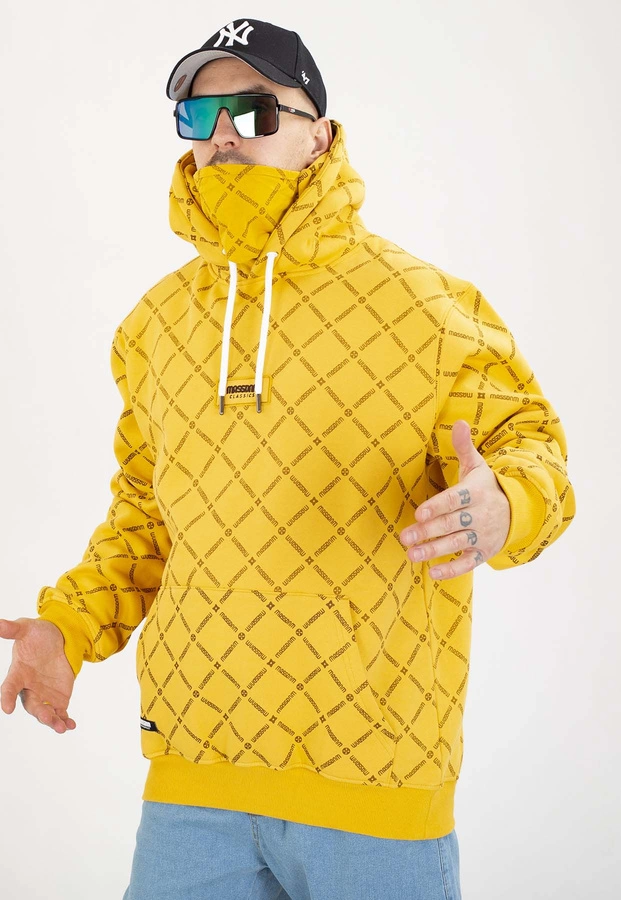 Bluza Mass Z Kapturem Monogram żółta