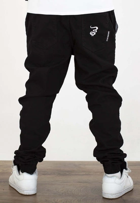 Spodnie Grube Lolo Dymek Back Haft czarno białe