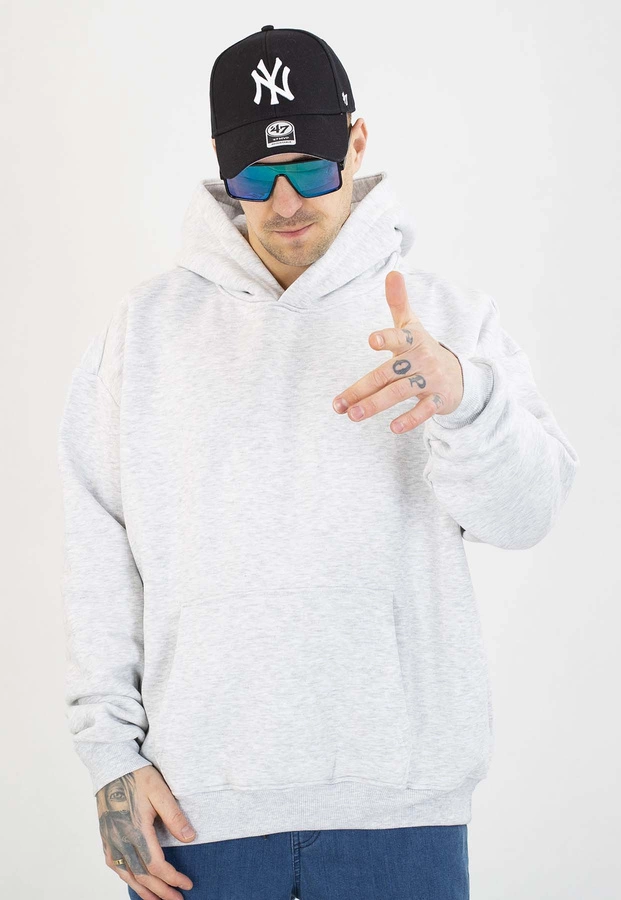 Bluza Jigga Wear Z Kapturem Oversize Crown szaro biała