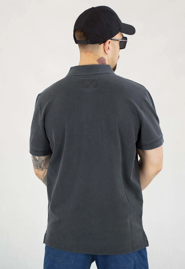 T-shirt Polo Pit Bull Washed Pique Small Logo dark graphite
