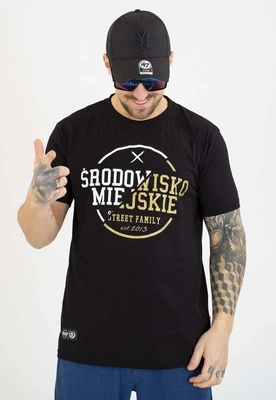 T-shirt Środowisko Miejskie Classic Cut czarno złoty
