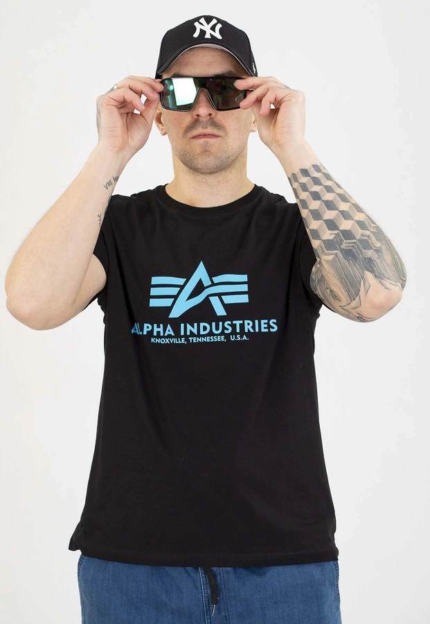 T-shirt Alpha Industries Basic 100501 czarno niebieski
