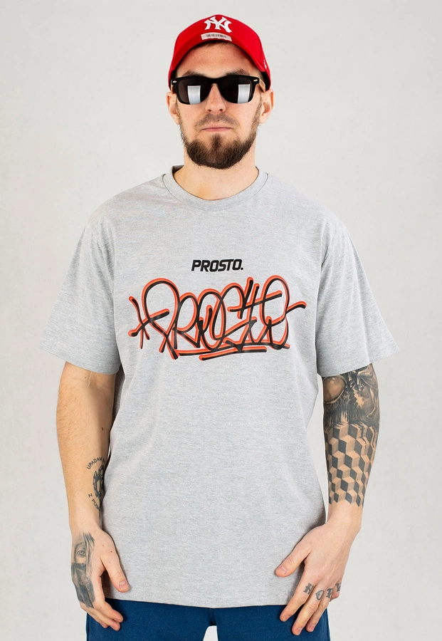 T-shirt Prosto Skrift szary