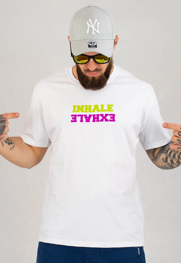 T-shirt Dudek P56 Inhale biały