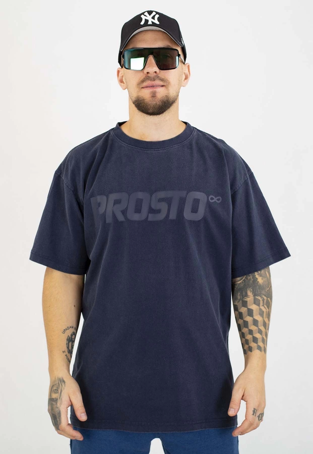 T-shirt Prosto Big Log granatowy sprany