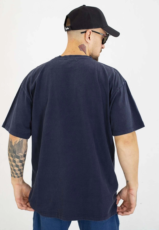 T-shirt Prosto Big Log granatowy sprany