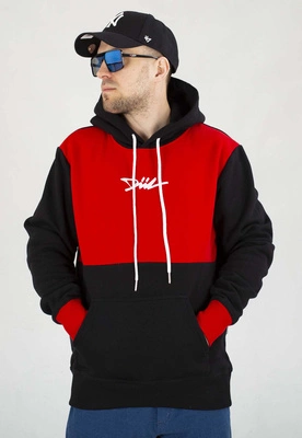 Bluza Diil Z Kapturem Cut czarno czerwona