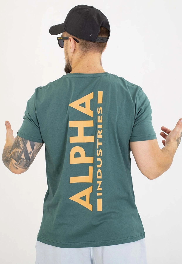 T-shirt Alpha Industries Back Print 128507 zielony
