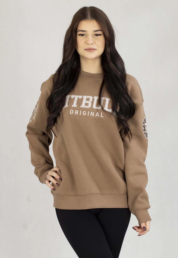 Bluza Pit Bull Bez Kaptura Oversize Tyrian brązowa