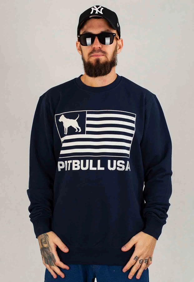 Bluza Pit Bull Bez Kaptura Terry Pitbull USA granatowa