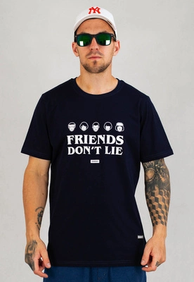 T-shirt Diamante Wear Friend Don't Lie granatowy