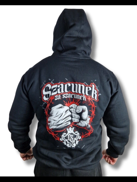 Bluza Ciemna Strefa Z Kapturem Szacunek czarna