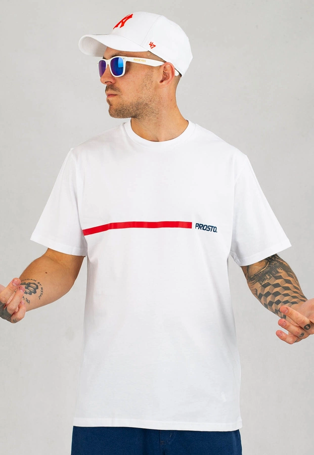 T-shirt Prosto Longstrip biały