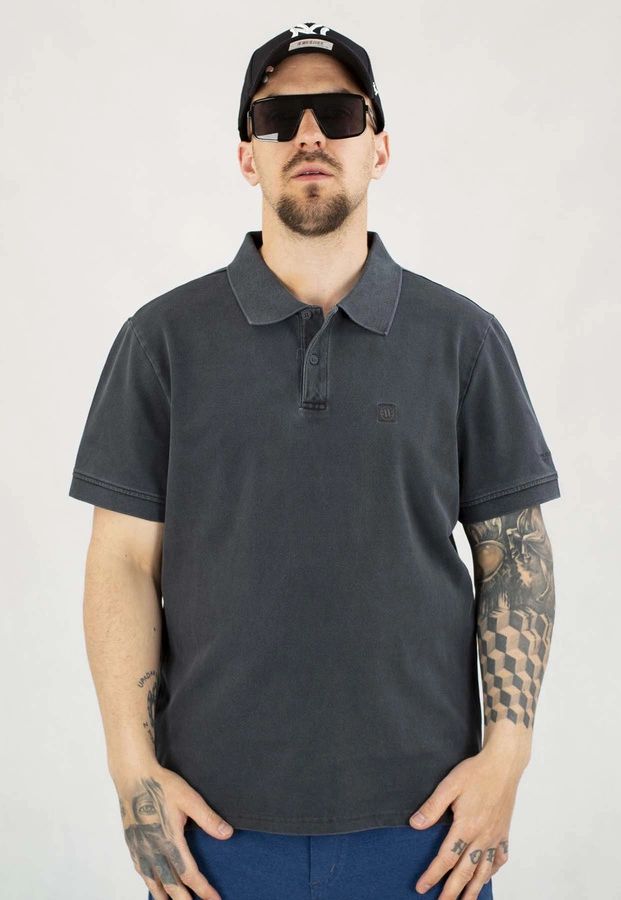 T-shirt Polo Pit Bull Washed Pique Small Logo dark graphite