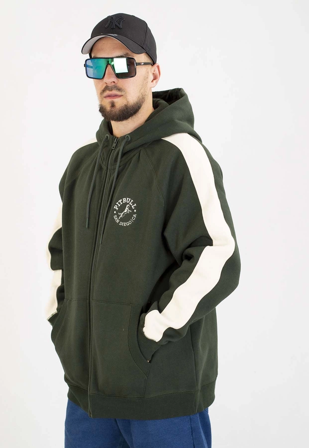 Bluza Pit Bull Z Kapturem ZIP San Diego CA dark green
