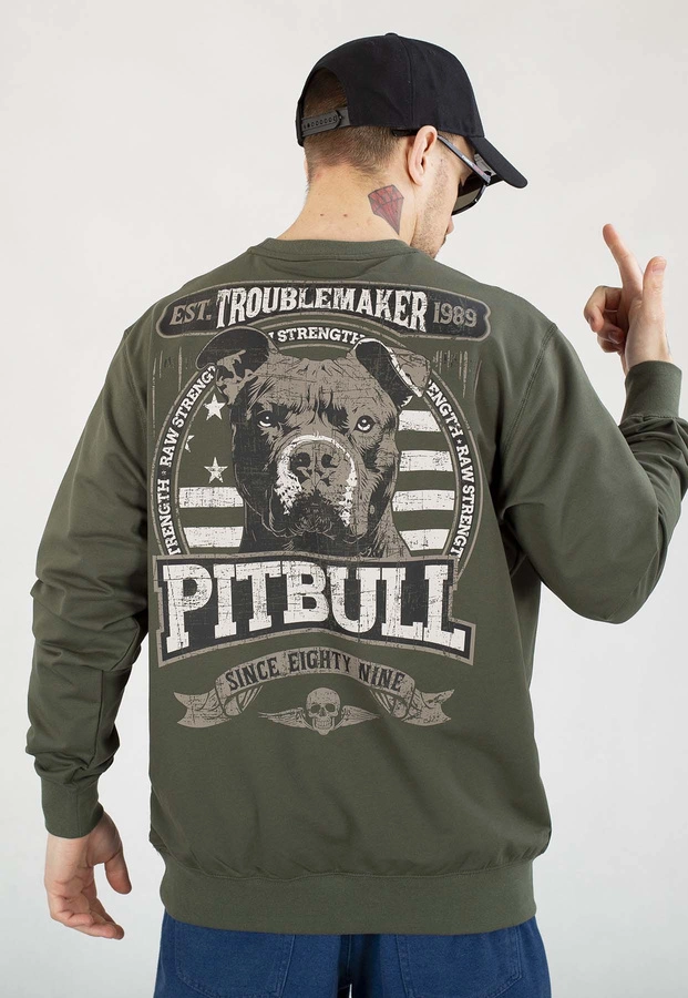 Bluza Pit Bull Bez Kaptura Troublemaker old green