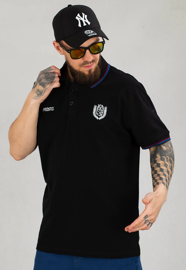 T-shirt Polo Prosto Woods czarny