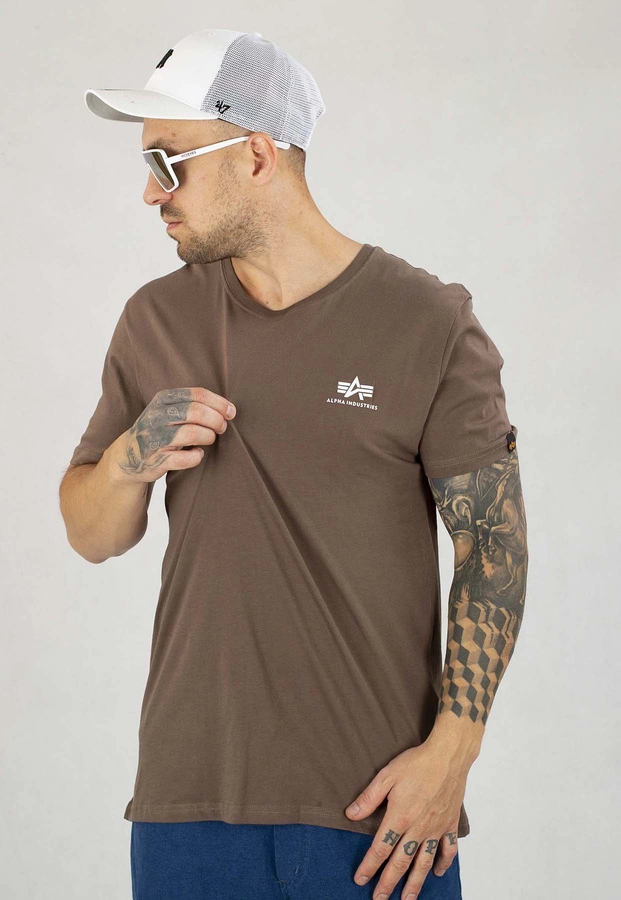 T-shirt Alpha Industries Basic Small Logo 188505 beżowy