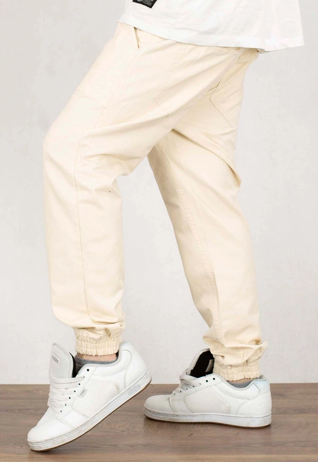 Spodnie Mass Jogger Pants Tapered Fit Signature 2.0 kremowe