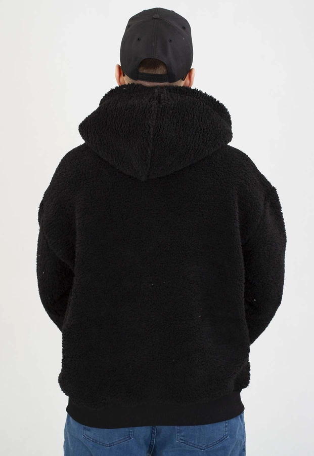 Bluza Jigga Wear Z Kapturem Teddy Simple Crown Oversize Zip czarna