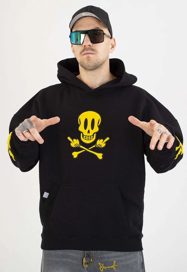 Bluza Stoprocent Z Kapturem Czacha Żółta czarna