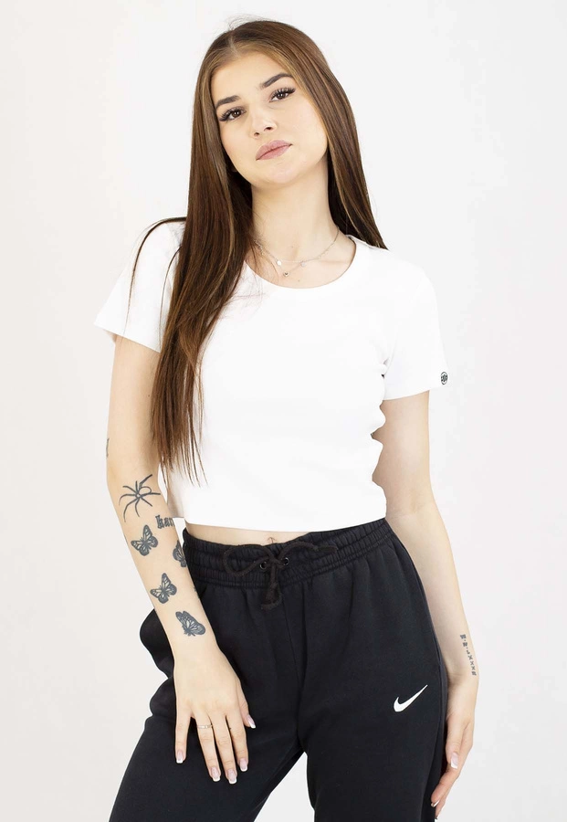 T-Shirt Pit Bull Rib Cropped 300 White