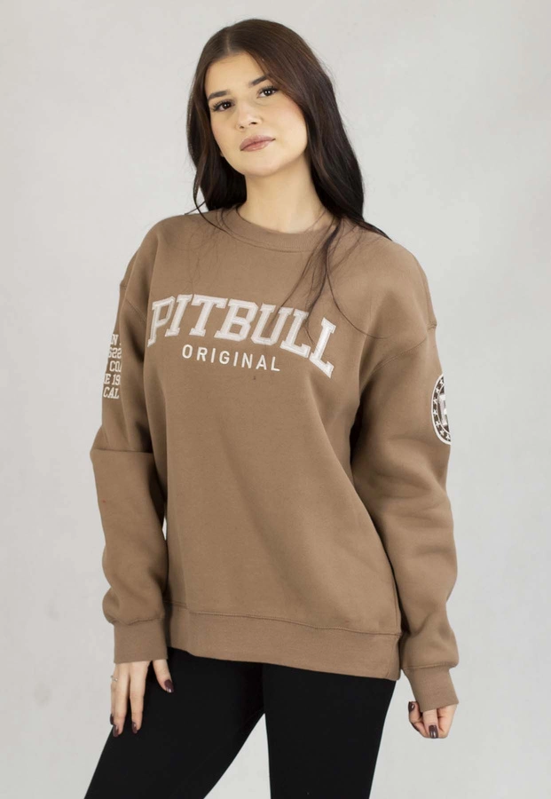 Bluza Pit Bull Bez Kaptura Oversize Tyrian brązowa