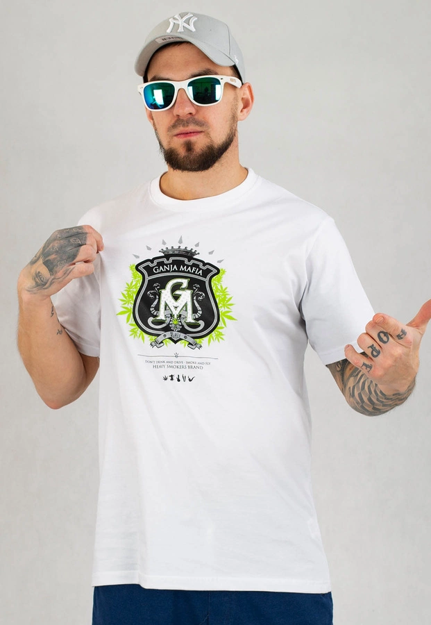 T-shirt Ganja Mafia Herb biały