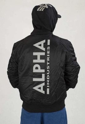 Kurtka Alpha Industries Zimowa MA-1 ZH Back Print 128113 czarno kolorowa