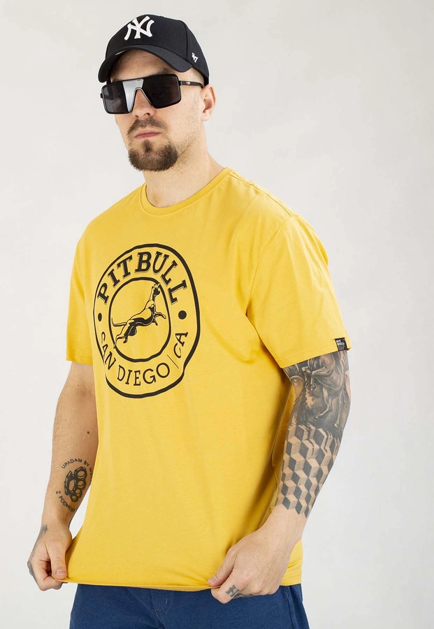 T-shirt Pit Bull Sun Diego CA 170 pale yellow