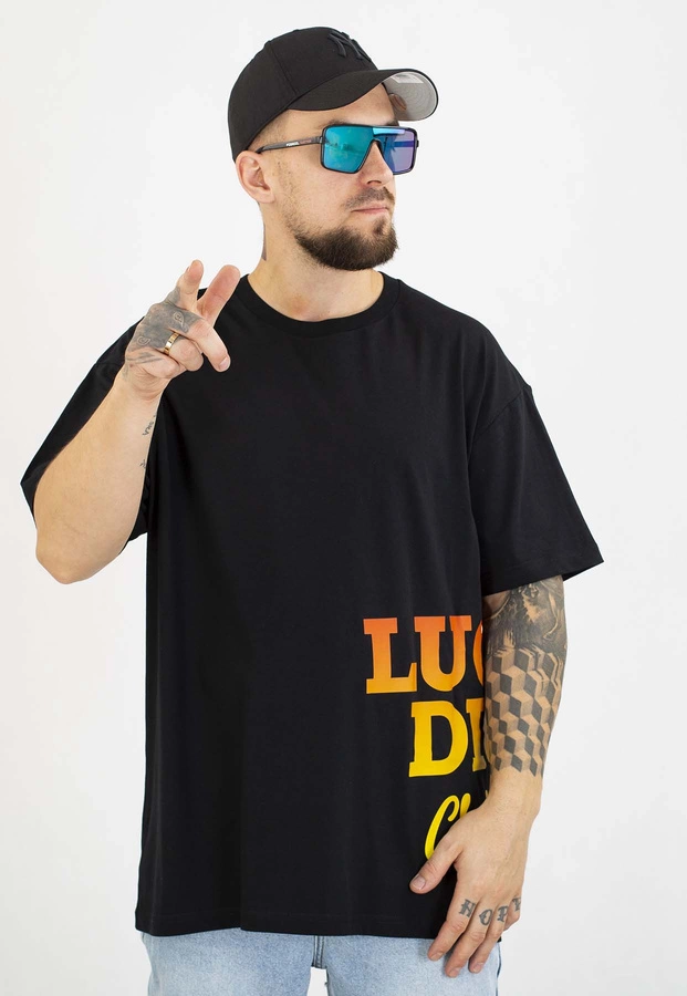 T-shirt Lucky Dice Frontback czarno pomarańczowy