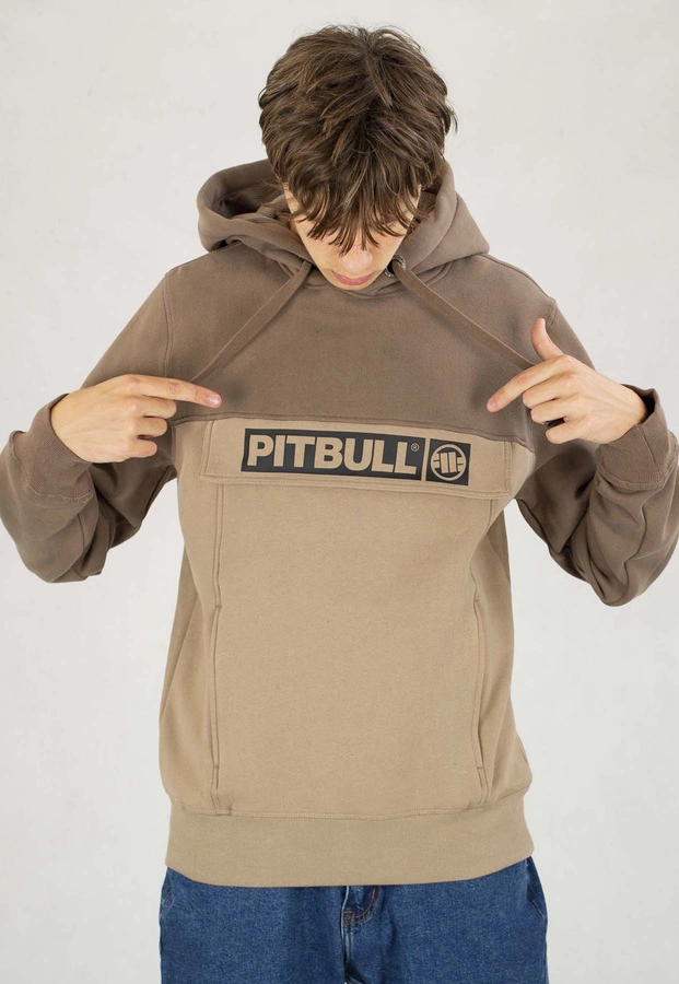 Bluza Pit Bull Z Kapturem Two-Color Hilltop brązowo piaskowa