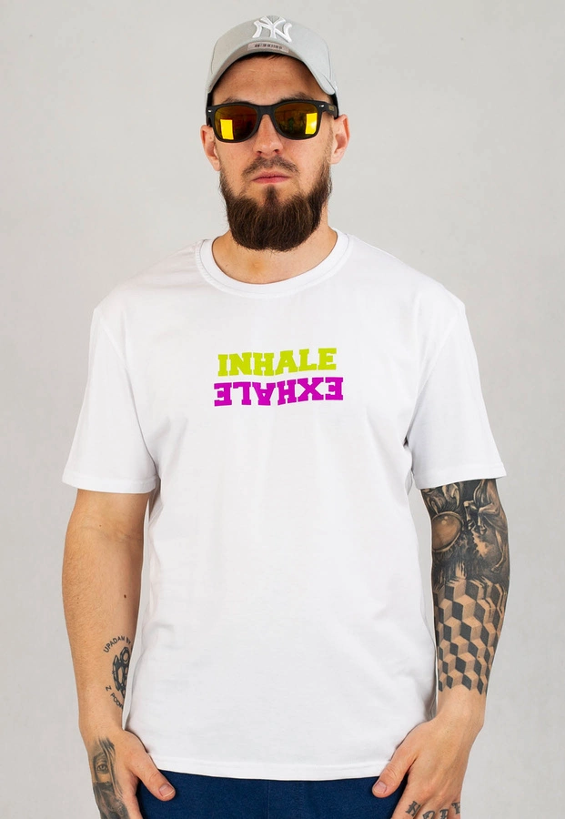 T-shirt Dudek P56 Inhale biały