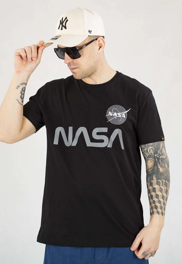 T-shirt Alpha Industries Nasa Reflective 178501 czarny