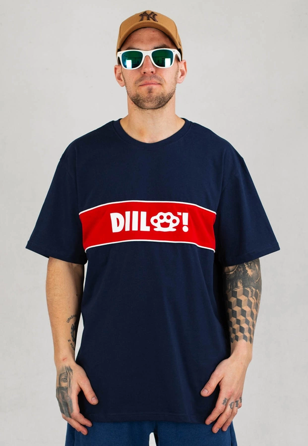 T-shirt Diil Pipping granatowy