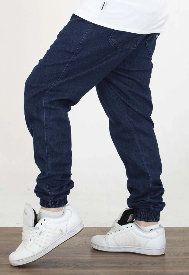 Spodnie Chada Jeans Joggery Haft ciemno niebieskie