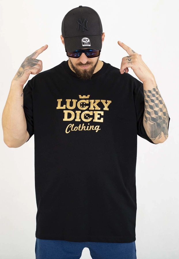 T-shirt Lucky Dice Baggy LD Clothing czarno złoty