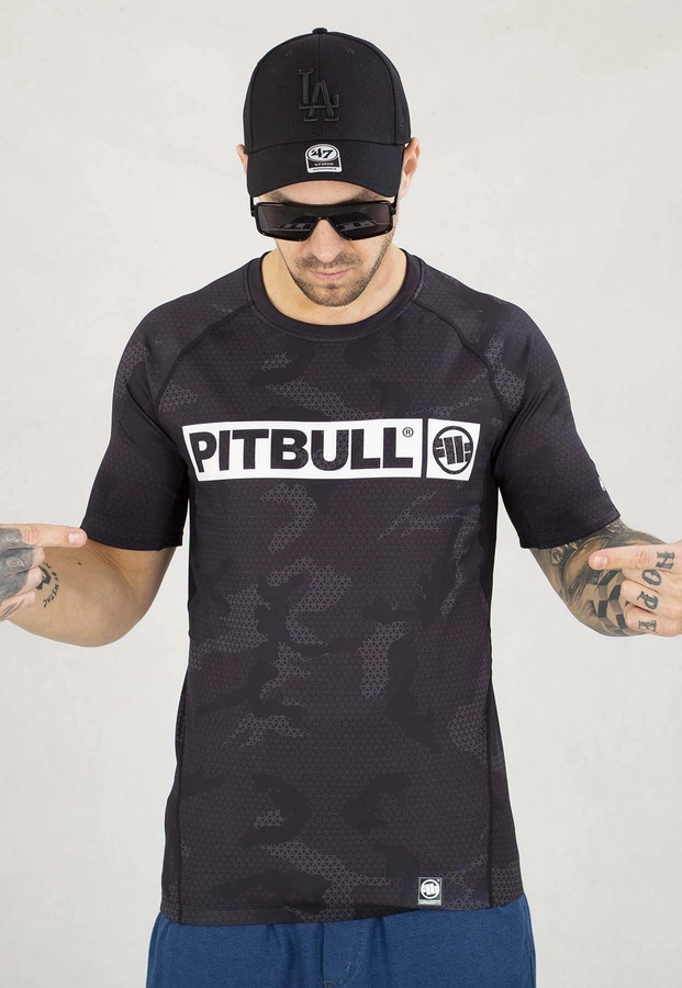 T-shirt Sportowy Pit Bull Rashguard Net Camo Hilltop II czarny