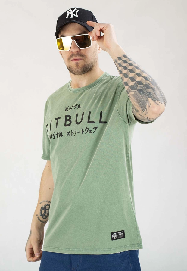 T-shirt Pit Bull Denim Washed 190 Bravery green