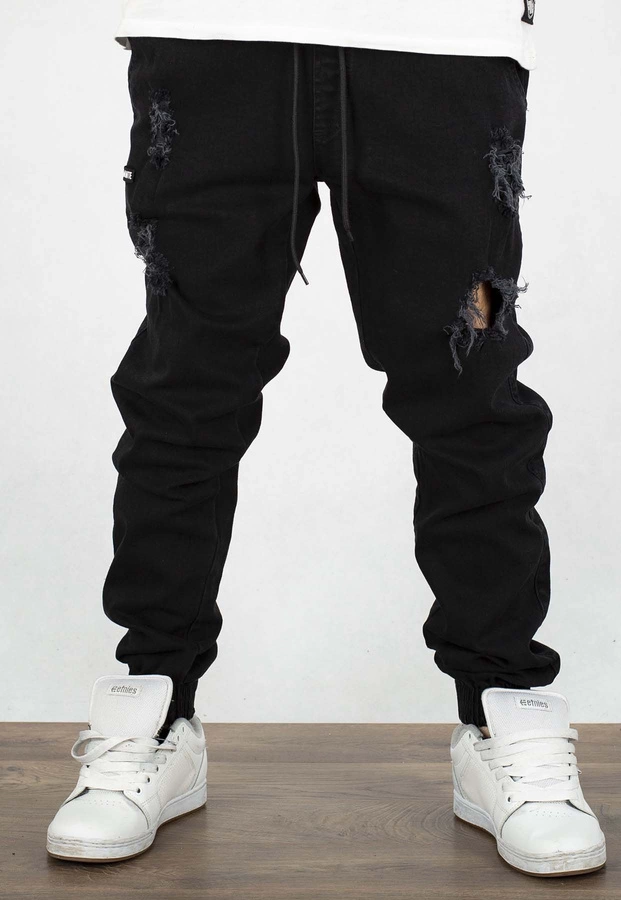 Spodnie Diamante Wear Jogger Crew Unisex z dziurami czarny jeans