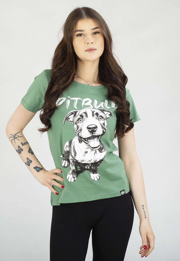 T-Shirt Pit Bull Slim Fit Puppy miętowy