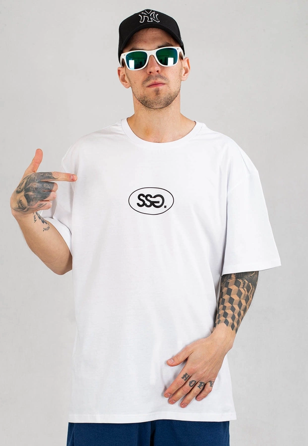 T-Shirt SSG Oval Frame Basic Logo biały
